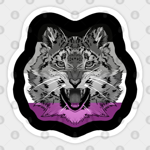 illustrated SNOW LEOPARD PRIDE series (ace pride flag) Sticker by illustratelaw